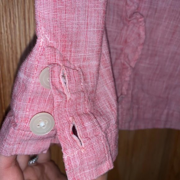 Madewell Red/Pink Crop Tank with Ruffles Size Small - Picture 4 of 4